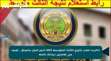 «الآن» إعلان نتائج الثالث المتوسط 2025 الدور الأول بالعراق.. تعرف على تفاصيل درجاتك كاملة